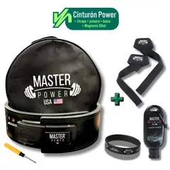 MASTERPOWER - CINTURON - MASTER POWER + STRAPS NEGRO + MAGNESIO 50ML