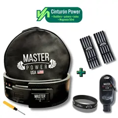 MASTERPOWER - CINTURON - MASTER POWER + RODILLERA GRIS+ MAGNESIO 50ML