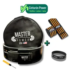 MASTERPOWER - CINTURON - MASTER POWER + RODILLERA NARANJA+ PULSERA
