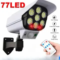 GENERICO - FOCO SOLAR SENSOR MOVIMIENTO LÁMPARA 77 LUZ LED CÁMARA SIMULADA