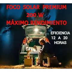 GENERICO - FOCO SOLAR 200W LUZ FRIA LED 12HRS PREMIUM