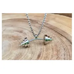 OEM - Collar Hombre Mancuerna Pesa Fit Gym Acero Inoxidable 316L x SAN VALENTIN