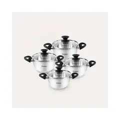 FINEZZA - Juego de ollas de acero de 8 pzs. (FZ-1060X-IN)