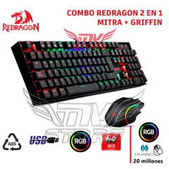 REDRAGON - COMBO 2 EN 1 MITRA + GRIFFIN ESPAÑOL K551