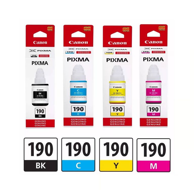 Juego pack Tinta GI-190 Cyan Magenta Amarillo Negro