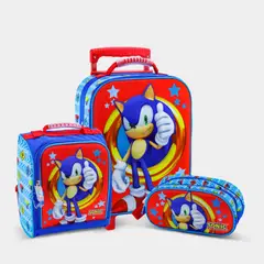 SCOOL - SET 3P MALETA ESCOLAR PARA NIÑOS 803978 SONIC