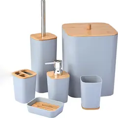 HYGGE - Juego de Accesorios para Baño 6 Piezas Cuadrado