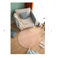 GENERICO - Bajada de Cama Redonda 100cm Beige