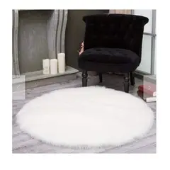 GENERICO - Bajada de Cama Redonda 100cm blanco