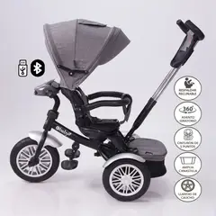 EBABY - Triciclo Guiador "ZOE" USB 360 Gris