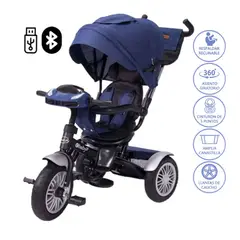 EBABY - Triciclo Guiador "ZOE" USB 360 Azul