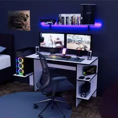 PELIKANO - Escritorio gamer 136 cm blanco Innovaciones Lumik