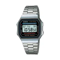 CASIO - Reloj pulsera digital A-168 con correa de acero inoxidable