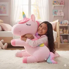 GENERICO - Peluche Gigante Kawaii Unicornio Rosado