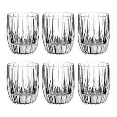 HYGGE - Set de 6 Vasos de Whisky de Vidrio Labrado