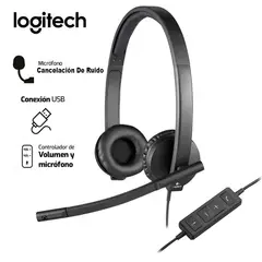 LOGITECH - H570e Auriculares Profesionales USB para Videoconferencias