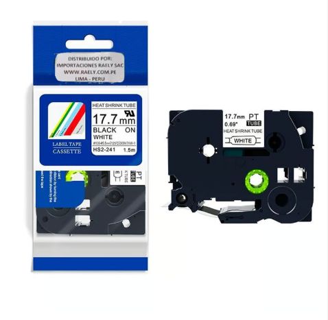 CINTA BROTHER COMPATIBLE HS2-241 17-7MM LETRA NEGRO SOBRE BLANCO