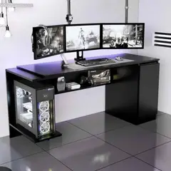 PELIKANO - Escritorio gamer 140 cm negro Innovaciones Lumik