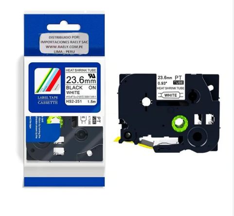 CINTA BROTHER COMPATIBLE HS2-251 23-6MM LETRA NEGRO SOBRE BLANCO
