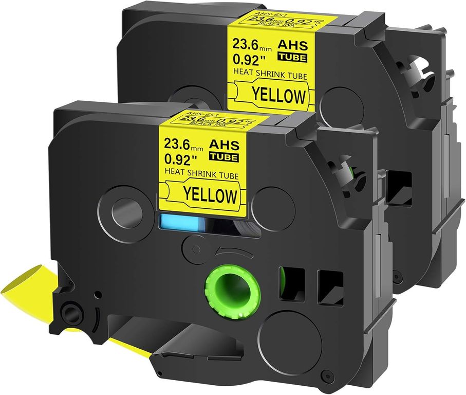 CINTA BROTHER COMPATIBLE HS2-651 23-6MM LETRA NEGRO SOBRE AMARILLO