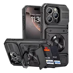 OEM - Carcasa Para iPhone 14 Tarjetero Anillo Magnético Holder