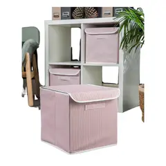 DORELINE - Caja plegable con tapa color rosada 29x29x30