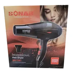 GENERICO - Secadora de Cabello SONAR 4000 Watts Profesional SN-1267-1 Negro