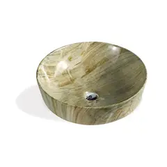 FRATELLI - Bowl de Loza Mod Circular Marmoleado Bone 42x42x13cm