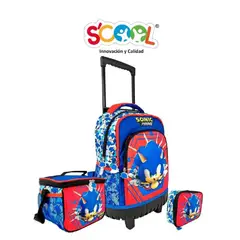 GENERICO - PackPack de Maleta+lonchera+cartuchera Sonic