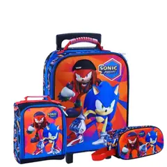 GENERICO - PackPack de Maleta+lonchera+cartuchera Sonic