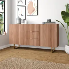 BRV MOVEIS - Cómoda Amari 71x36x135cm Marrón Claro