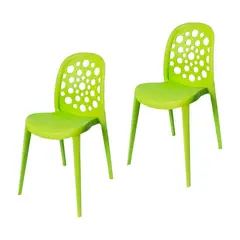 ARKIMUEBLES - Silla de polipropileno modelo Sabrina verde - set x 2 sillas