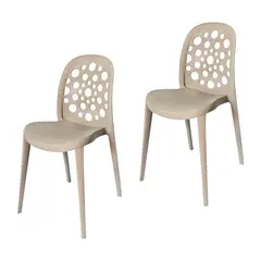 ARKIMUEBLES - Silla de polipropileno modelo Sabrina arena - set x 2 sillas