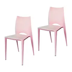 ARKIMUEBLES - Silla de polipropileno modelo Valerie rosado - set x 2 sillas