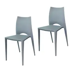 ARKIMUEBLES - Silla de polipropileno modelo Valerie gris oscuro - set x 2 sillas