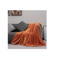 GENERICO - Manta 2 plazas arrullo de felpa de terciopelo suave naranja