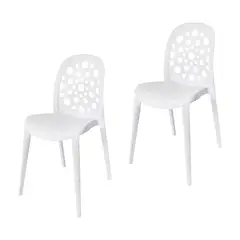 ARKIMUEBLES - Silla de polipropileno modelo Sabrina blanco - set 2 sillas