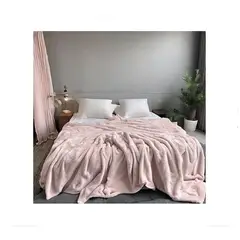 GENERICO - Manta 2 plazas arrullo de felpa de terciopelo suave palo rosa