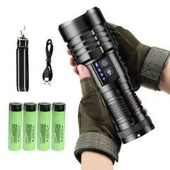 LIDIMI - Linterna LED 50W 5800LM largo alcance 3000m recargable USB