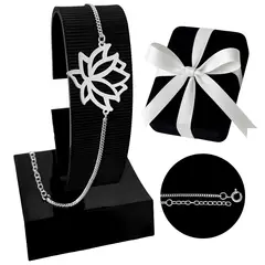 GENERICO - Pulsera Mamá Flor Loto Sagrado Regalo Cumpleaños Plata 925