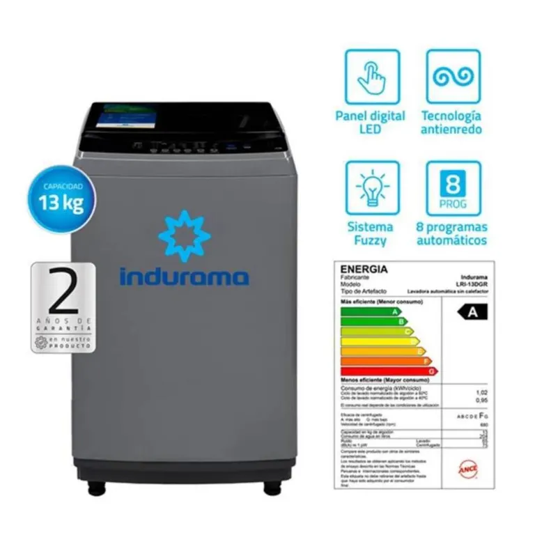 LAVADORA DE 13KG CARGA PESADA LRI-13DGR