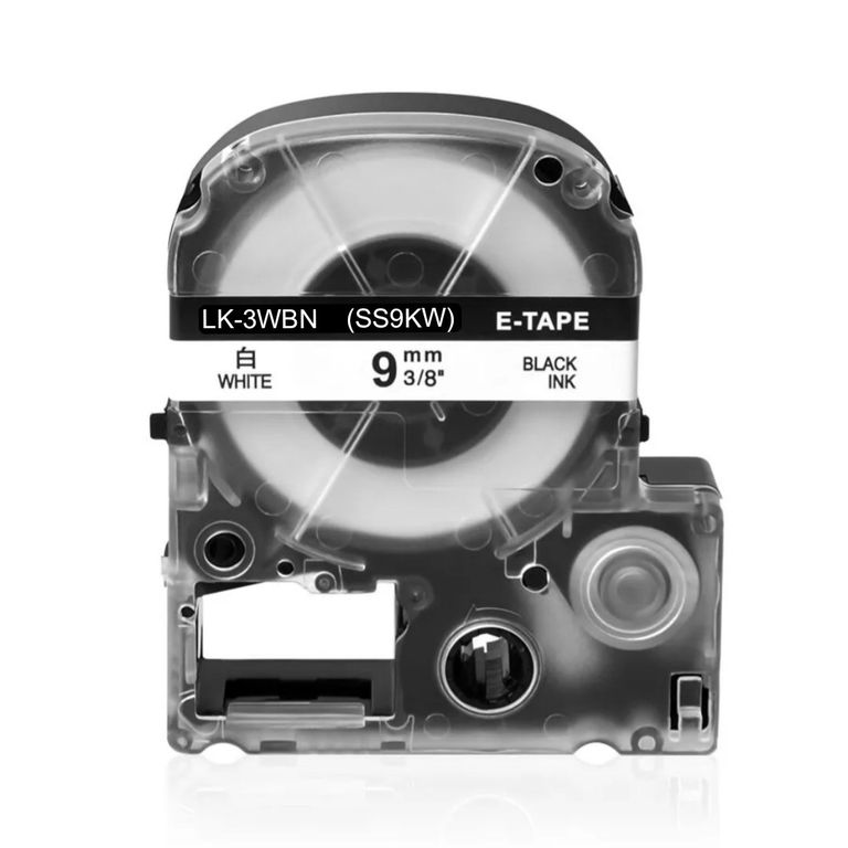 CINTA EPSON COMPATIBLE LC-3WBN 9MM LETRA NEGRO SOBRE BLANCO