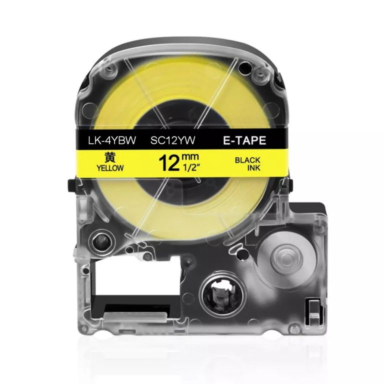 CINTA EPSON COMPATIBLE LC-4YBW 12MM LETRA NEGRO SOBRE AMARILLO
