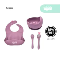 GENERICO - Set de alimentación de bebé 4 piezas color Morita