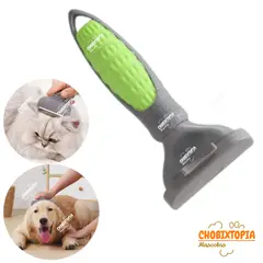 GENERICO - CEPILLO ELIMINA PELO INTERNA EXTERNO PERRO-GATO-VERDE T-M
