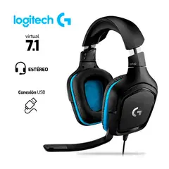 LOGITECH - G432 7.1 Black Auriculares Gaming con Sonido Surround