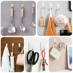 TODO FIT - Gancho Colgador Autoadhesivo x3 Multiusos Plateado