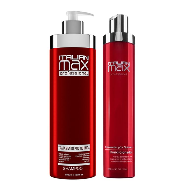 ITALIAN MAX - Pack Post Química Shampoo 500ml + Acondicionador 300ml
