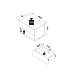 GENERICO - Velador Flotante Brandon Blanco R&R MUEBLES