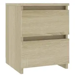 GENERICO - Velador Moderno Cori 2 Cajones Marrón Claro R&R MUEBLES